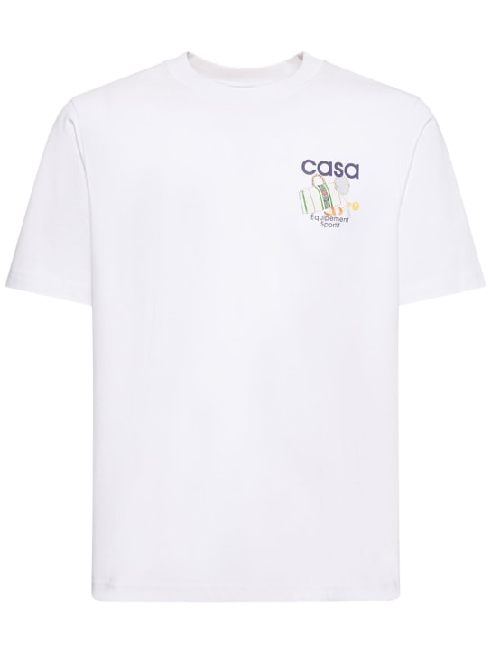 Casablanca: T-shirt Equipement Sportif in cotone - Bianco - women_0 | Luisa Via Roma