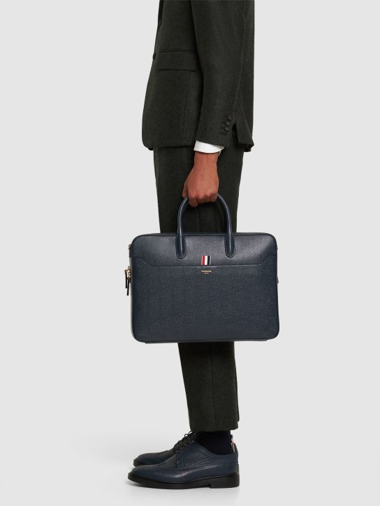 Thom Browne: Leather business bag - men_1 | Luisa Via Roma