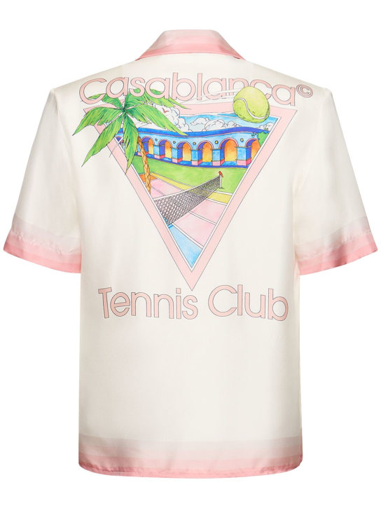 Casablanca: Chemise en soie imprimée Tennis Club - Rose - men_0 | Luisa Via Roma