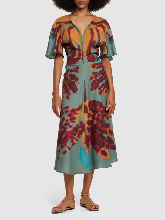 ALTUZARRA: Midikleid aus Viskosekrepp „Pelopenese“ - Bunt - women_1 | Luisa Via Roma