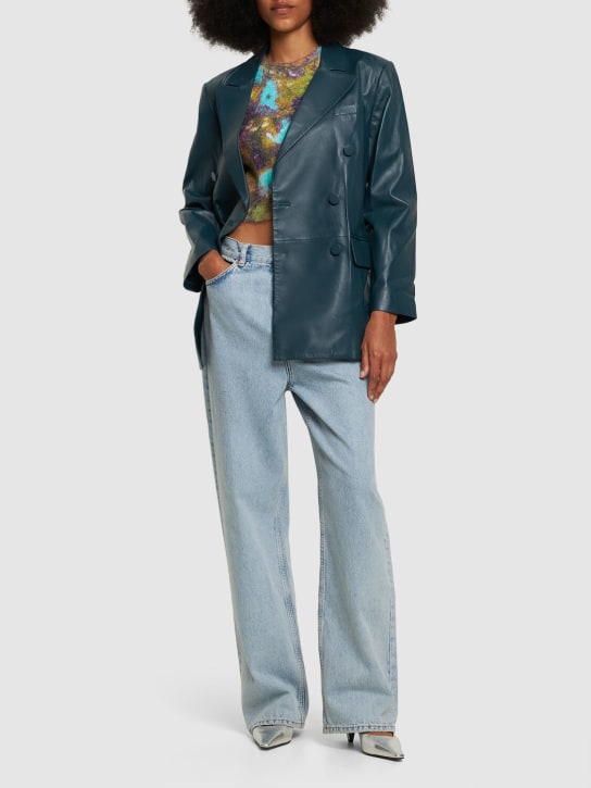 ALTUZARRA: Hattson皮革系腰带夹克 - 蓝绿色 - women_1 | Luisa Via Roma