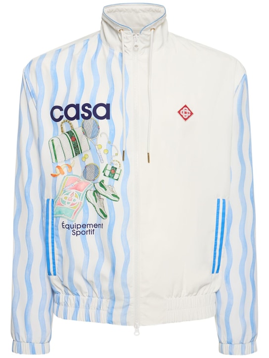 Casablanca: Logo tech track jacket - White - men_0 | Luisa Via Roma