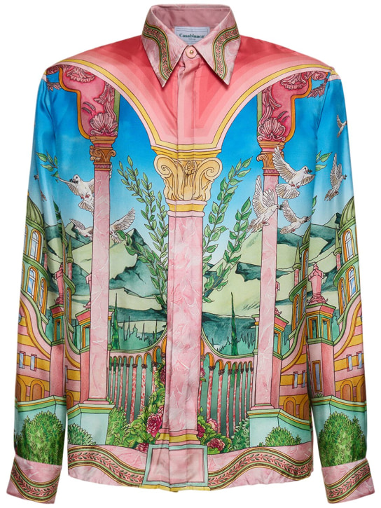 Casablanca: Le Jardin Ideal printed cotton shirt - Multicolor - men_0 | Luisa Via Roma