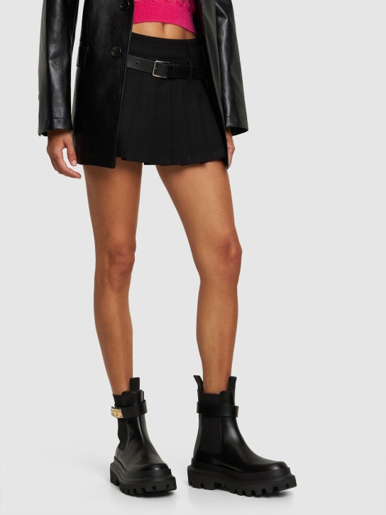 Dolce&Gabbana: 50mm Brushed leather ankle boots - Black - women_1 | Luisa Via Roma