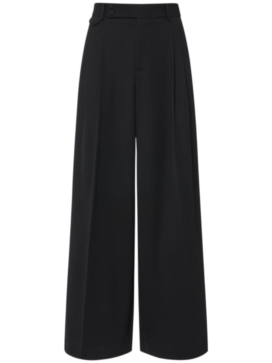 Dolce&Gabbana: Pleated wool wide pants - Black - men_0 | Luisa Via Roma