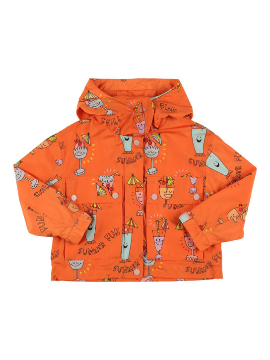 Stella Mccartney Kids: Recycled nylon printed jacket - Orange - kids-girls_0 | Luisa Via Roma