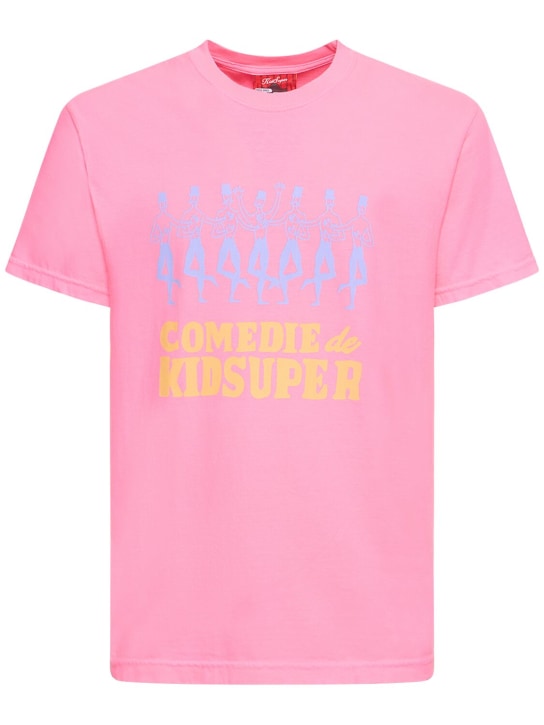 KidSuper Studios: Comedie De Kidsuper cotton t-shirt - Fuşya - men_0 | Luisa Via Roma