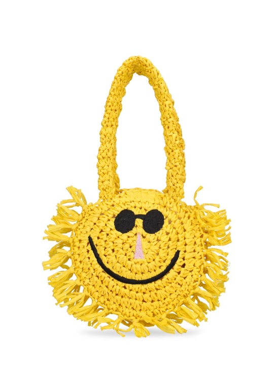 Stella Mccartney Kids: Sun raffia effect shoulder bag - Yellow - kids-girls_0 | Luisa Via Roma