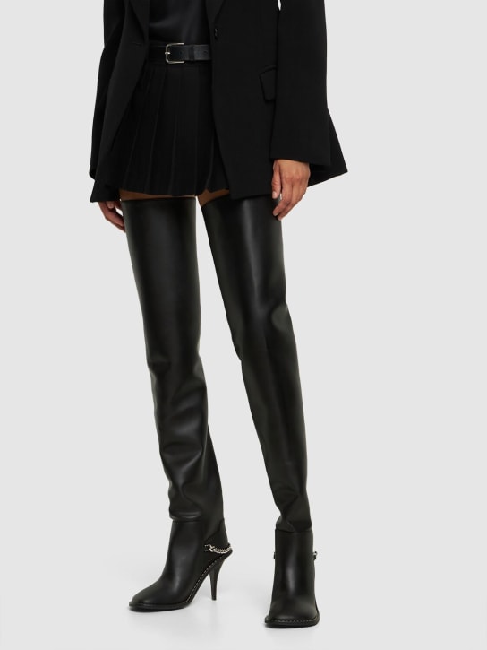 Stella McCartney: 95mm Faux leather over-the-knee boots - Siyah - women_1 | Luisa Via Roma