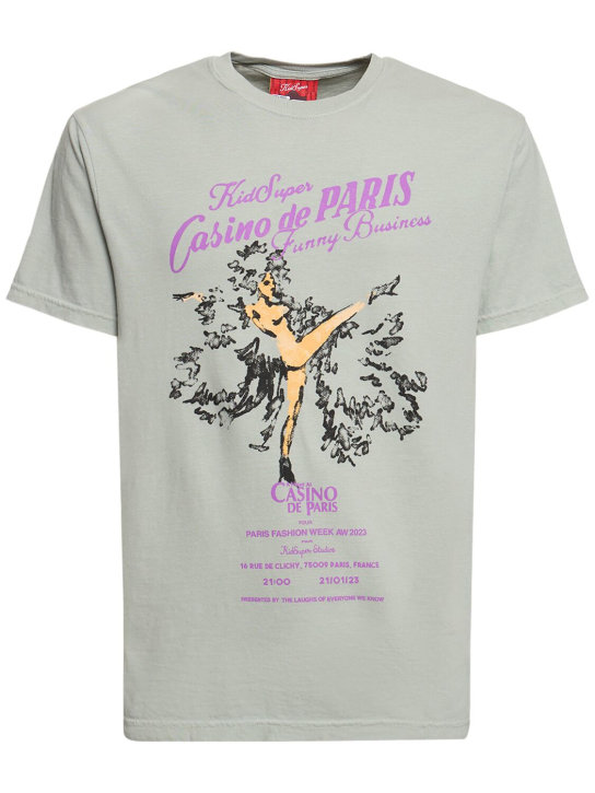 KidSuper Studios: T-Shirt aus Baumwolle „Casino De Paris“ - Blau/Bunt - men_0 | Luisa Via Roma