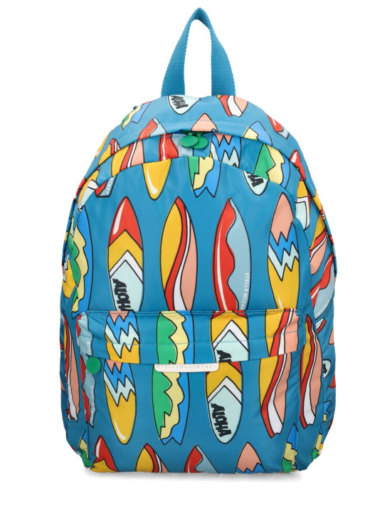 Stella Mccartney Kids: Recycled nylon backpack - Mavi/Renkli - kids-boys_0 | Luisa Via Roma