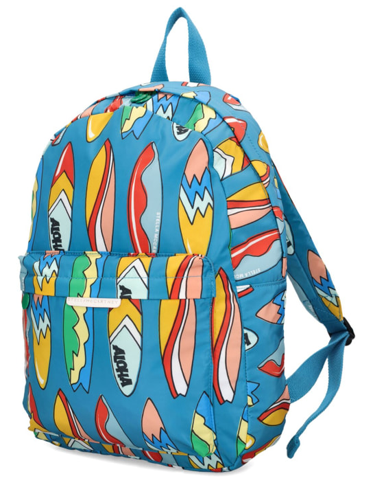 Stella Mccartney Kids: Recycled nylon backpack - Blue/Multi - kids-boys_1 | Luisa Via Roma