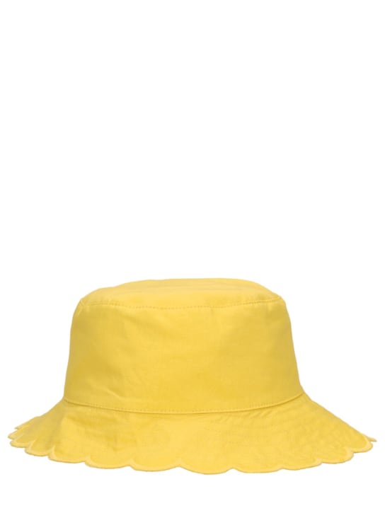 Stella Mccartney Kids: Organic cotton poplin hat - Yellow - kids-girls_1 | Luisa Via Roma