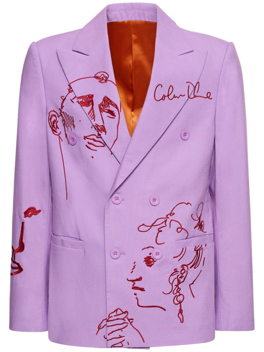 KidSuper Studios: Doodle Faces embroidered suit jacket - men_0 | Luisa Via Roma