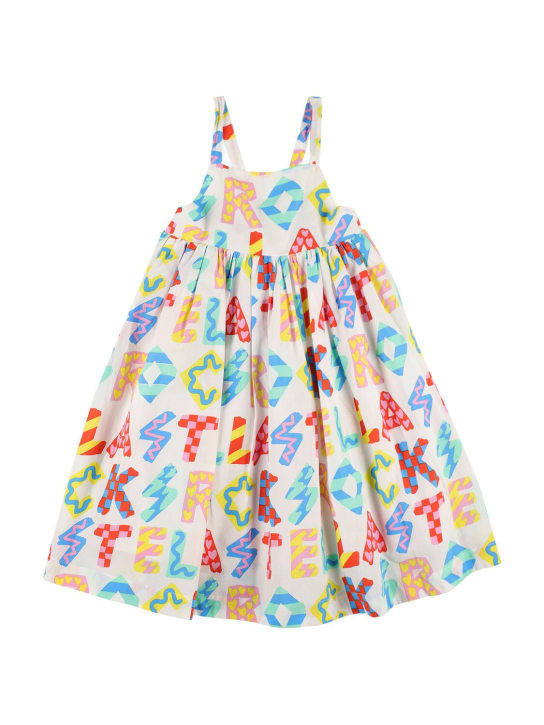 Stella Mccartney Kids: Organic cotton all over printed dress - Beyaz - kids-girls_0 | Luisa Via Roma