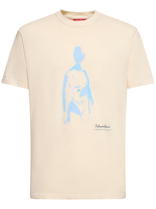 KidSuper Studios: Camiseta de algodón - Blanco/Azul - men_0 | Luisa Via Roma