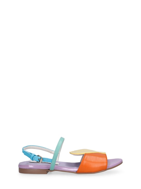 Stella Mccartney Kids: Seashell faux leather sandals - Multicolor - kids-girls_0 | Luisa Via Roma