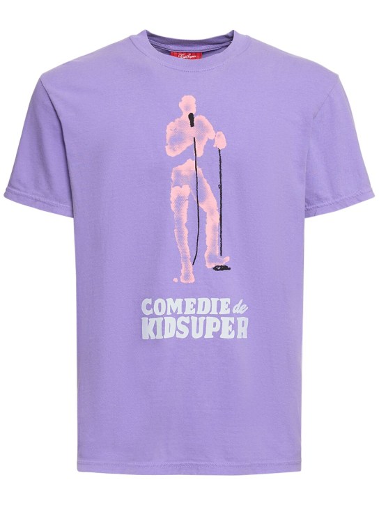 KidSuper Studios: Comedie De Kidsuper cotton t-shirt - Purple/Pink - men_0 | Luisa Via Roma