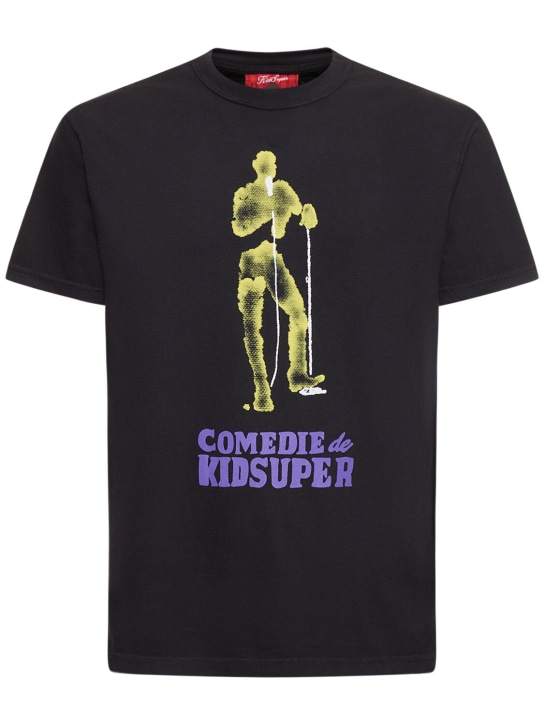 KidSuper Studios: Camiseta de algodón - Negro - men_0 | Luisa Via Roma