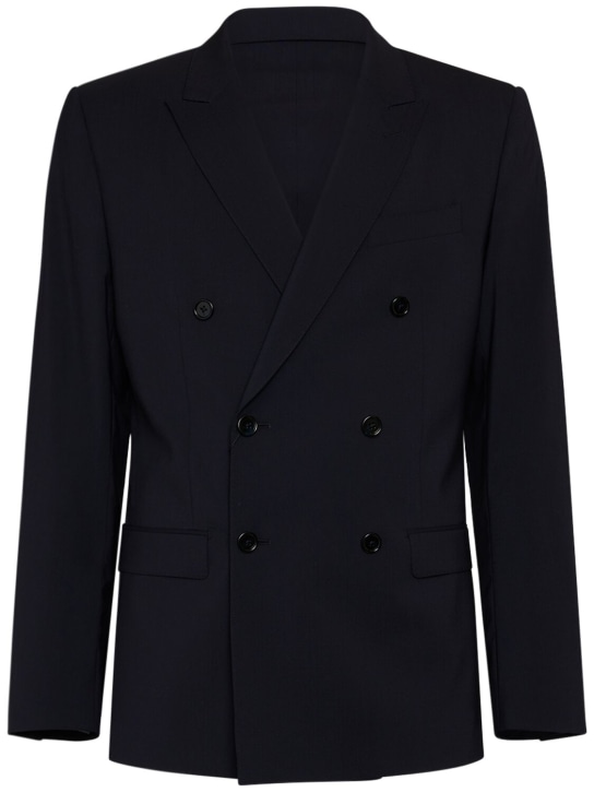 Dolce&Gabbana: Zweireihiger Anzug aus Stretch-Wolle - Blue Scurissimo - men_1 | Luisa Via Roma