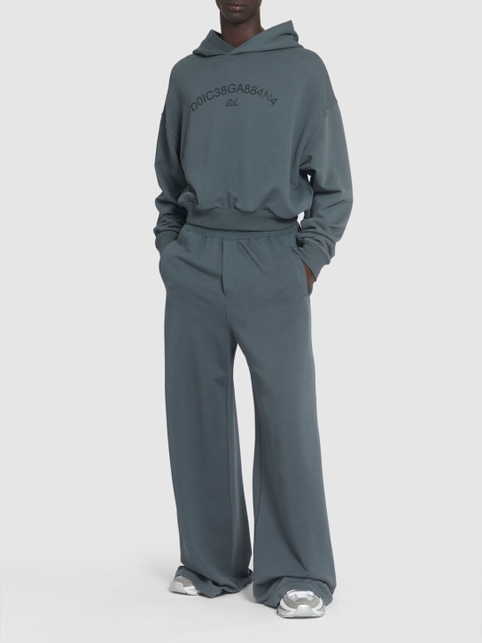 Dolce&Gabbana: Wide jersey jogging pants - Grey - men_1 | Luisa Via Roma