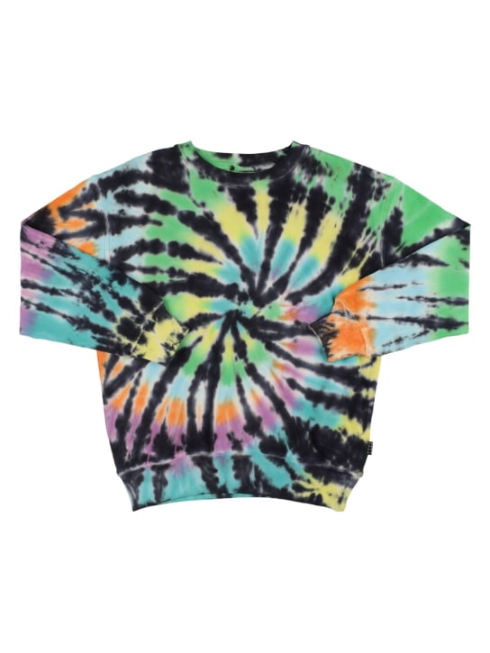 Molo: Tie dye print organic cotton sweatshirt - Multicolor - kids-boys_0 | Luisa Via Roma