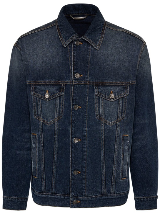 Dolce&Gabbana: Cotton denim jacket - Blue - men_0 | Luisa Via Roma