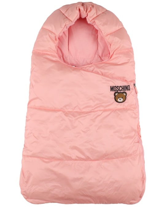 Moschino: Printed nylon puffer sleeping bag - Pink - kids-girls_0 | Luisa Via Roma