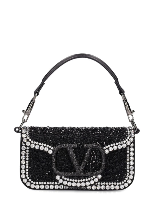 Valentino Garavani: Small Locò leather top handle bag - Black - women_0 | Luisa Via Roma