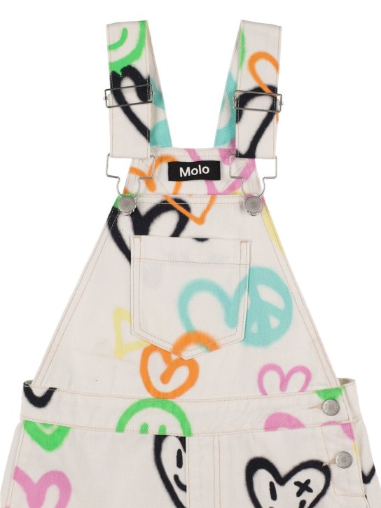 Molo: Printed cotton denim jumpsuit - Renkli - kids-girls_1 | Luisa Via Roma