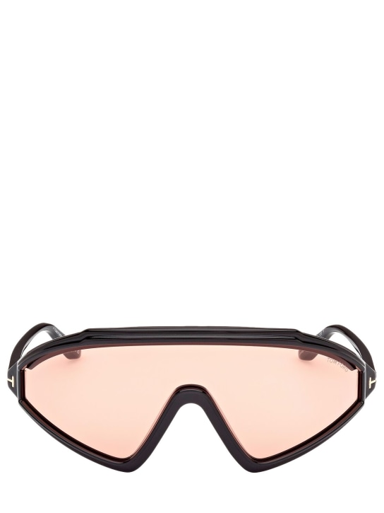 Tom Ford: Gafas de sol tipo máscara - Negro/Café - women_0 | Luisa Via Roma