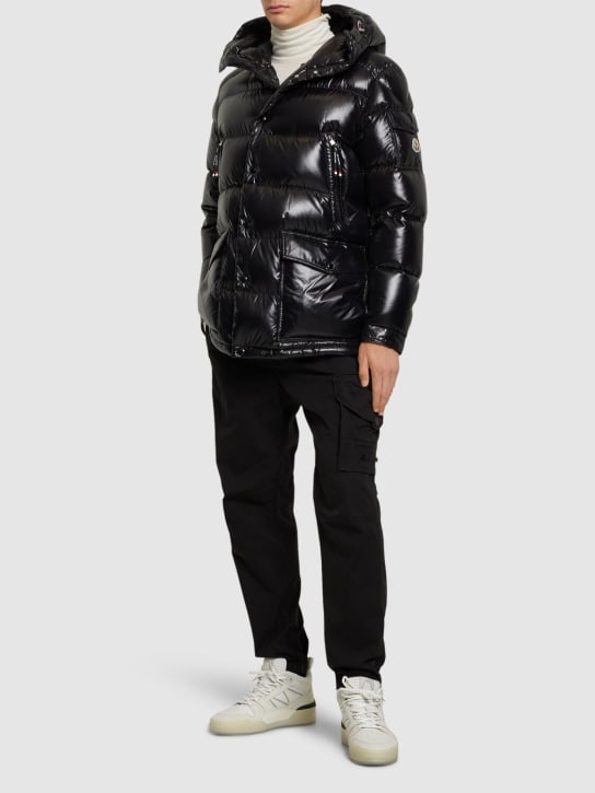 Moncler: Chiablese shiny nylon down parka jacket - Black - men_1 | Luisa Via Roma