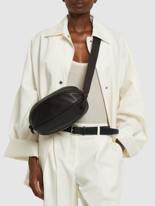 Hereu: Large Boya leather shoulder bag - Dark Brown - women_1 | Luisa Via Roma