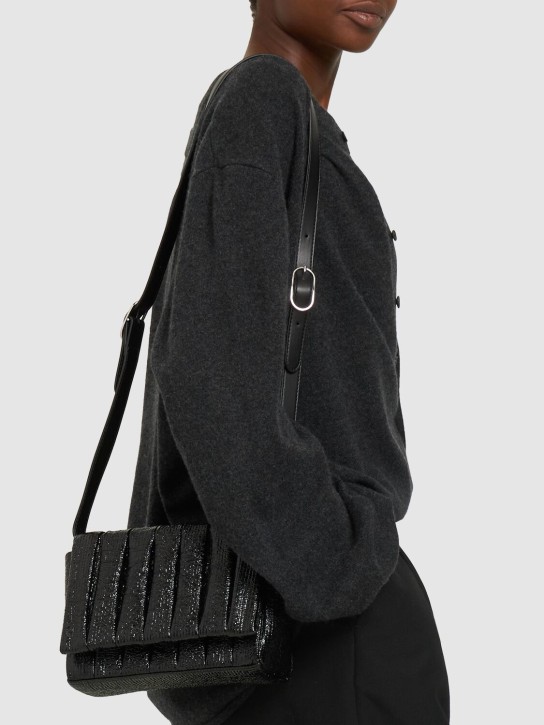 Themoirè: Feronia Crumpled laminated shoulder bag - Black - women_1 | Luisa Via Roma