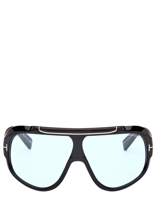 Tom Ford: Rellen mask sunglasses - Black/Blue - women_0 | Luisa Via Roma