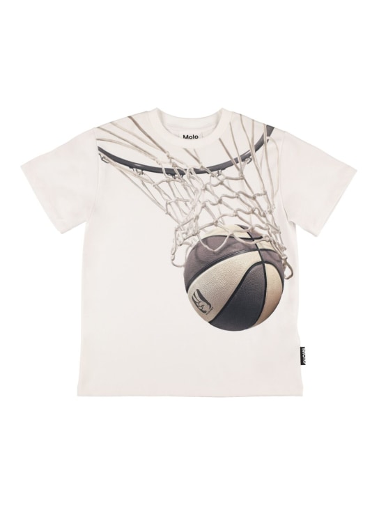 Molo: Basket print organic cotton t-shirt - kids-boys_0 | Luisa Via Roma