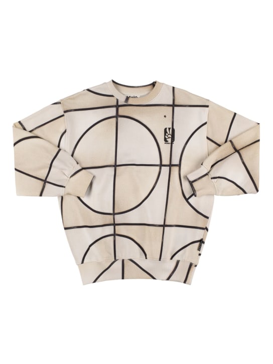 Molo: Basket print organic cotton sweatshirt - Multicolor - kids-boys_0 | Luisa Via Roma