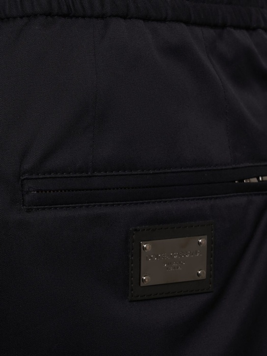 Dolce&Gabbana: Stretch cotton jogging pants - Black - men_1 | Luisa Via Roma