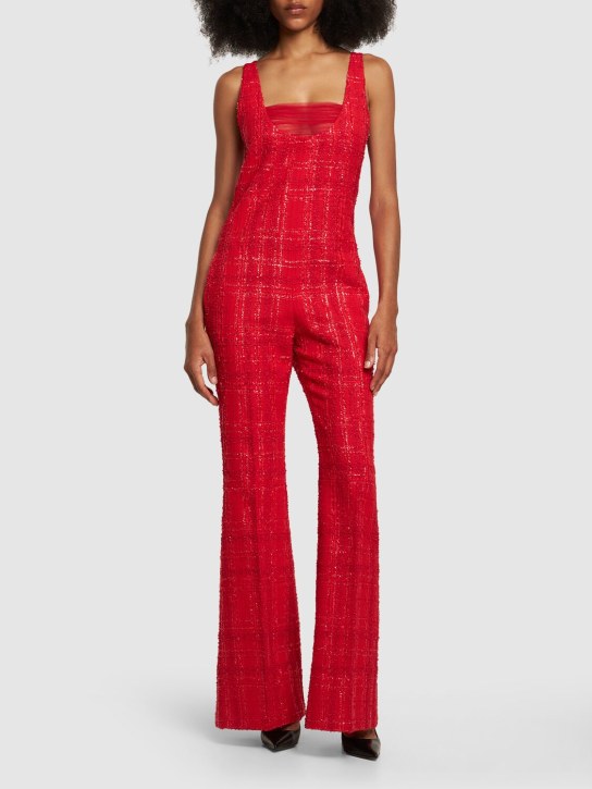 Giambattista Valli: Tuta in tweed di lurex - Rosso - women_1 | Luisa Via Roma
