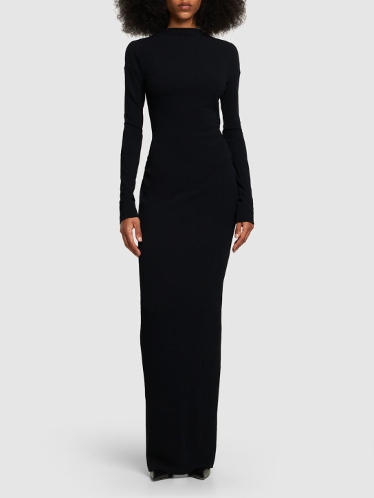 Petar Petrov: Vestito in jersey / schiena scoperta - Nero - women_1 | Luisa Via Roma