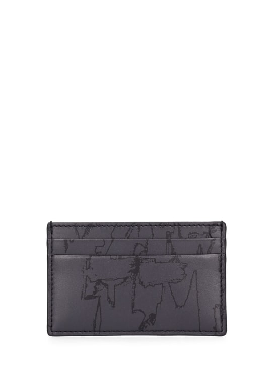 Alexander McQueen: All over logo leather card case - Black - men_0 | Luisa Via Roma