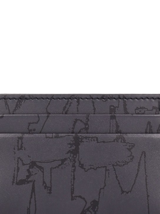 Alexander McQueen: All over logo leather card case - Black - men_1 | Luisa Via Roma