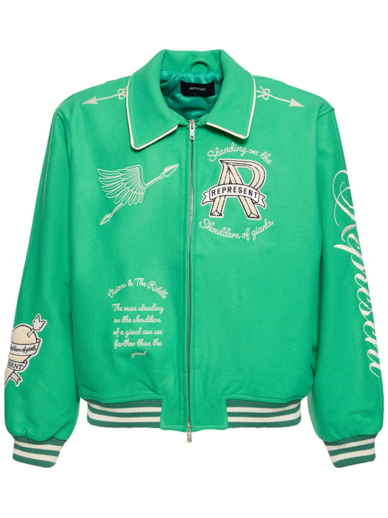 Represent | Men Cherub Varsity Jacket Green L