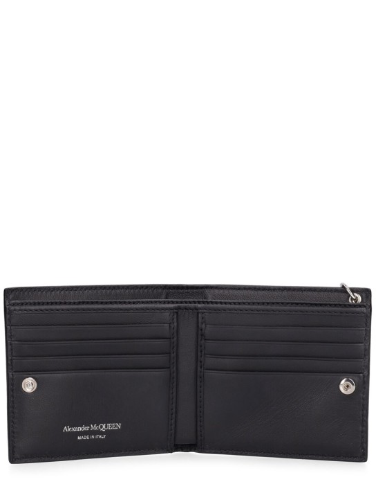Alexander McQueen: New Anil leather billfold wallet - Black - men_1 | Luisa Via Roma