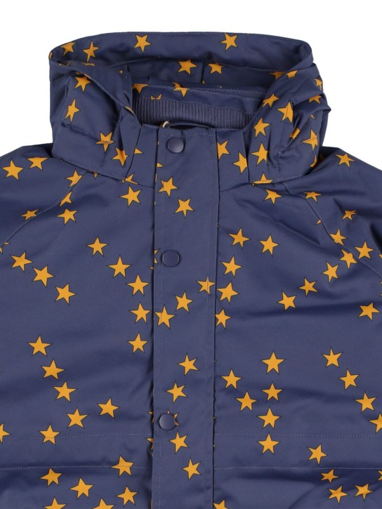 Tiny Cottons: Star print nylon puffer ski jacket - Navy - kids-boys_1 | Luisa Via Roma