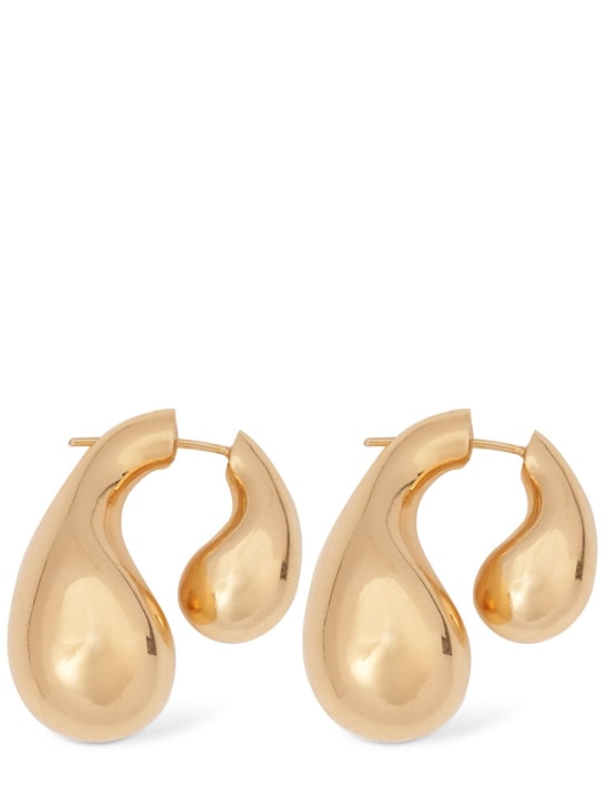 Bottega Veneta: Drop sterling silver earrings - Gold - women_0 | Luisa Via Roma