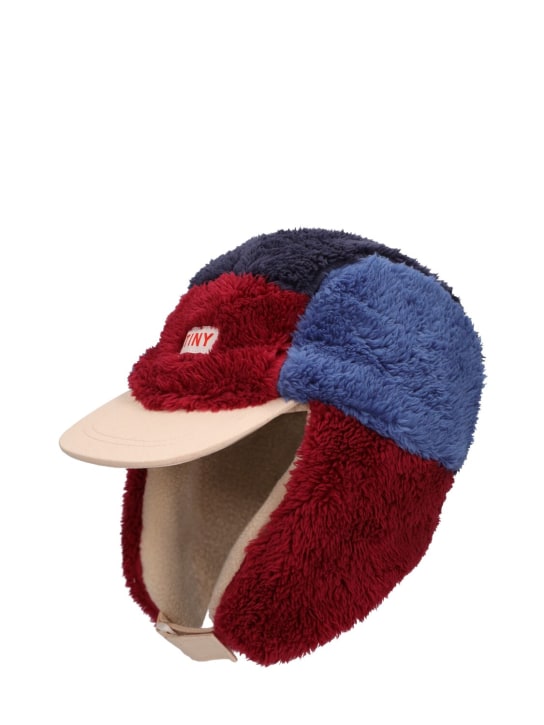 Tiny Cottons: Color block faux fur hat - Multicolor - kids-boys_1 | Luisa Via Roma
