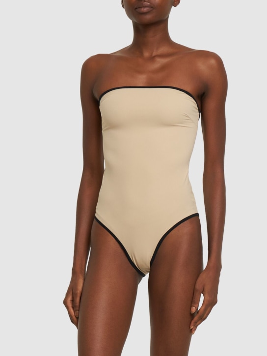 Toteme: Strapless one piece swimsuit - Bej - women_1 | Luisa Via Roma
