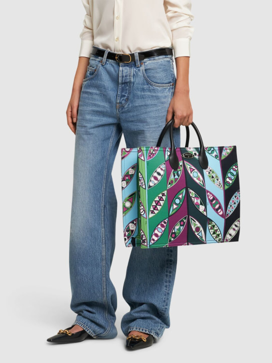 Pucci: Cotton tote bag - Fuşya/Yeşil - women_1 | Luisa Via Roma