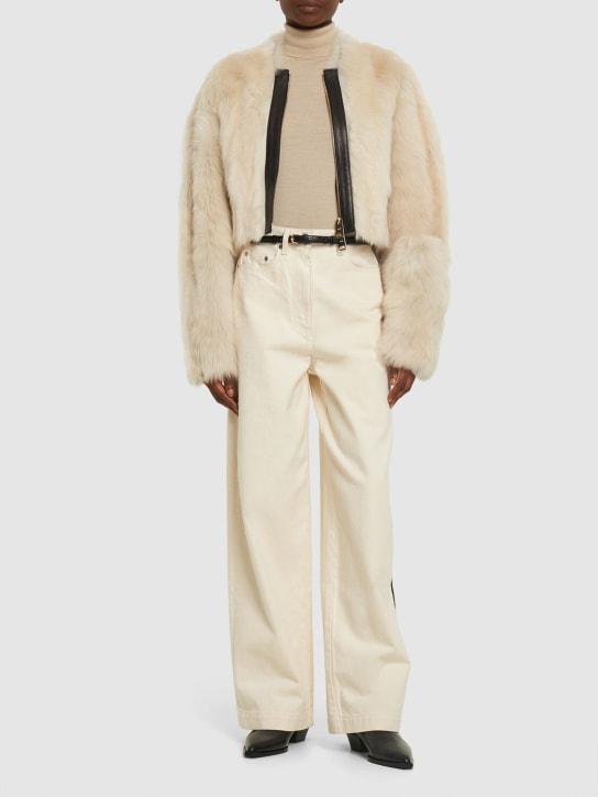 Khaite: Gracell fur jacket - Cream - women_1 | Luisa Via Roma